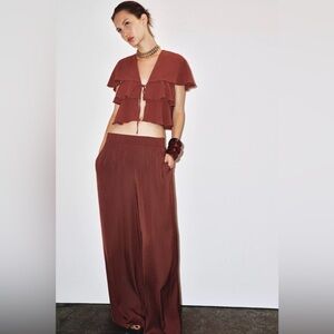 Zara high-waisted flowy wide leg pants